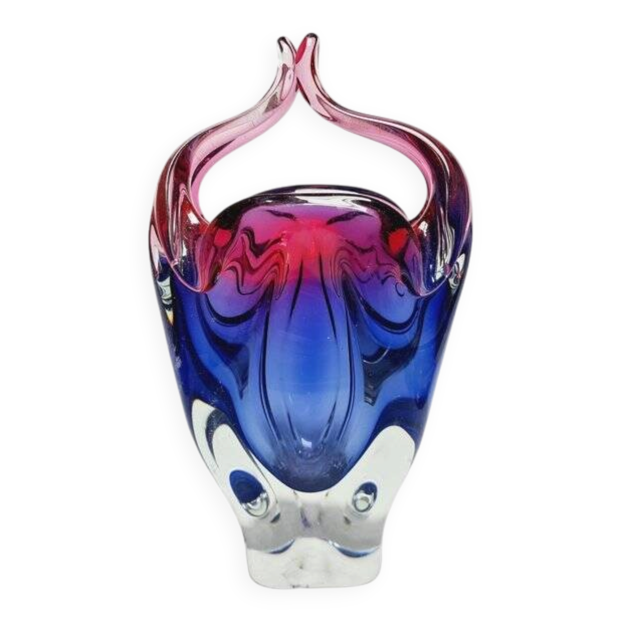 Vase by J. Hospodka for Chribska Glassworks, Former Czechoslovakia, 1960s