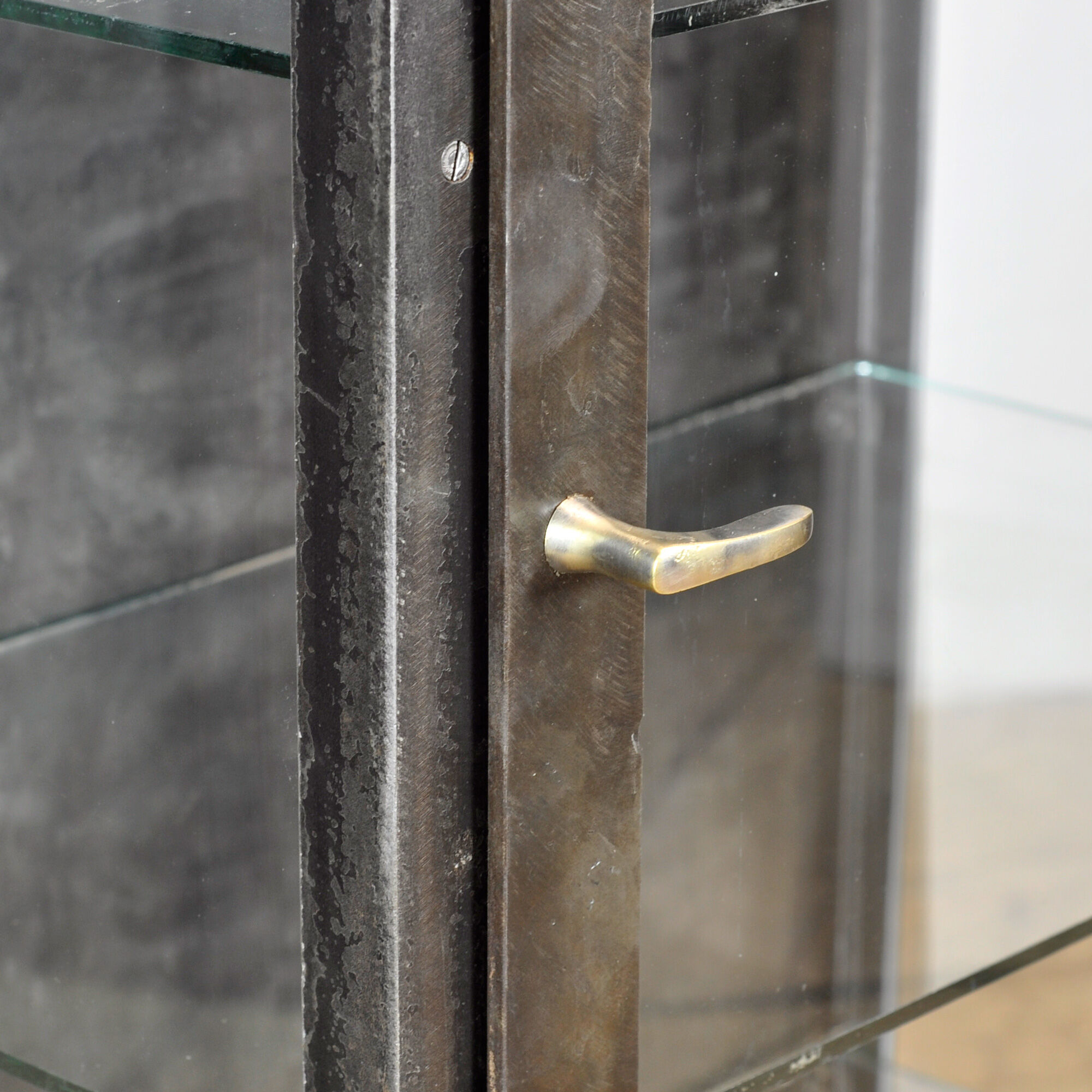Polished iron medicine cabinet, 1920s