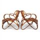 French Pair Vintage Rattan Bamboo Lounge Chairs, 1960