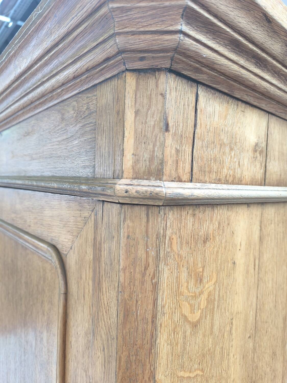 Louis Philippe linen cupboard in blond oak