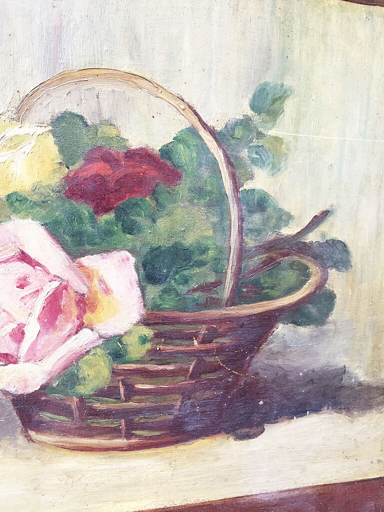 Painting flowers old oil