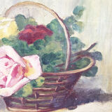 Painting flowers old oil