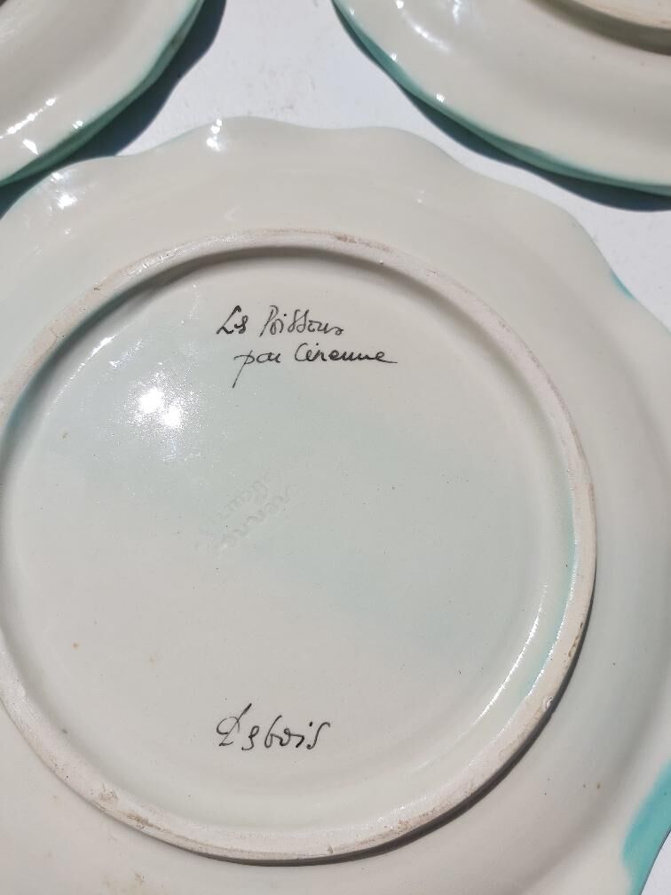 3 plates Cérenne Vallauris Les Pisces