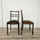 Art Decò dining chairs in walnut and fabric, 1940