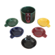 Set of 6 individual colorful vintage ashtrays in earthenware of Saint Clement