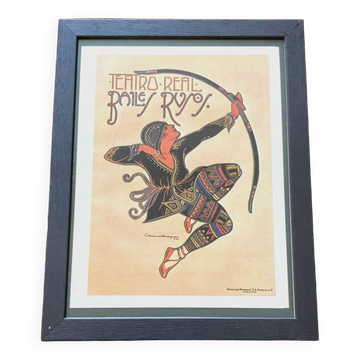 Ancienne Affiche spectacle de danse : les Ballets russes 1921