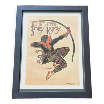 Ancienne Affiche spectacle de danse : les Ballets russes 1921
