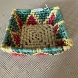 Square rafia basket
