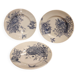 Assiette à dessert vintage française, R. Lafitte, Terre de Fer, Salins