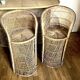 Vintage rattan and wicker bar with 2 stools – 1960s/70s
