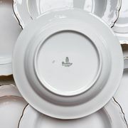 7 French Winterling BAVARIA white and gold porcelain soup plates