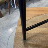 Asymmetrical tripod coffee table in granite glass, vintage bean shape, an50s