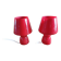 Paire de Lampes Vintage en Opaline Rouge