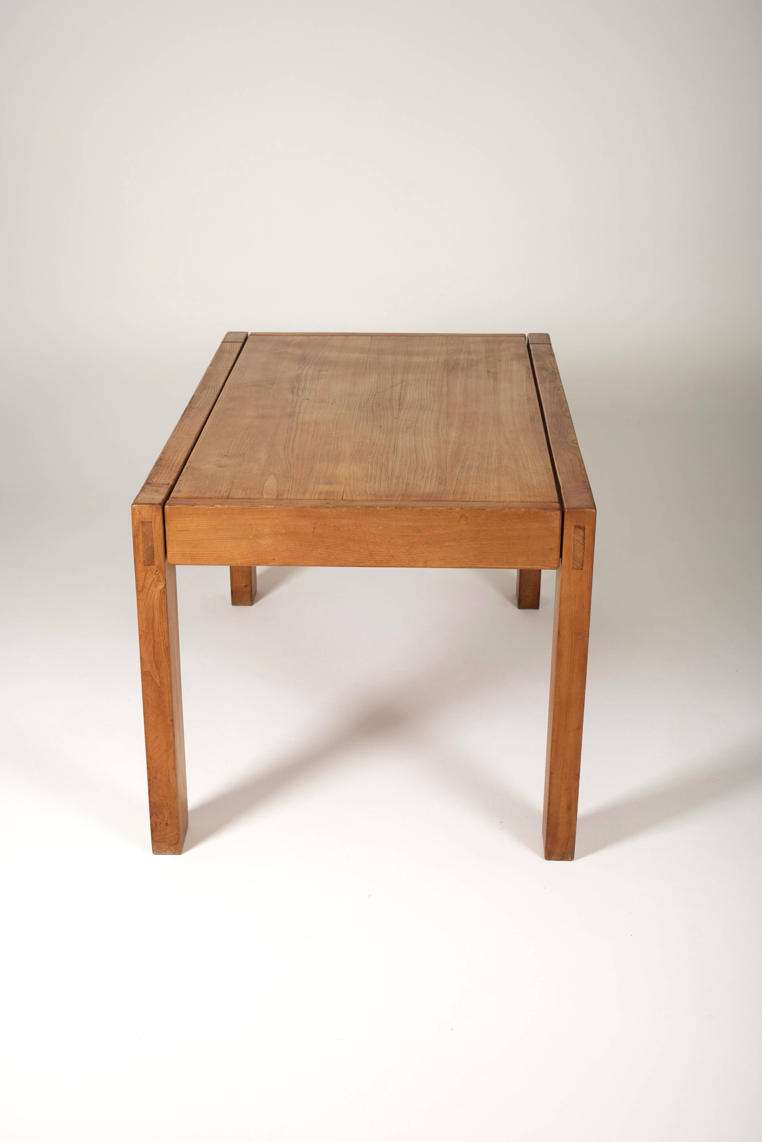 Table en orme Maison Regain, 1980s