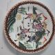 Vintage plate signed with Asian decor in earthenware 26cm