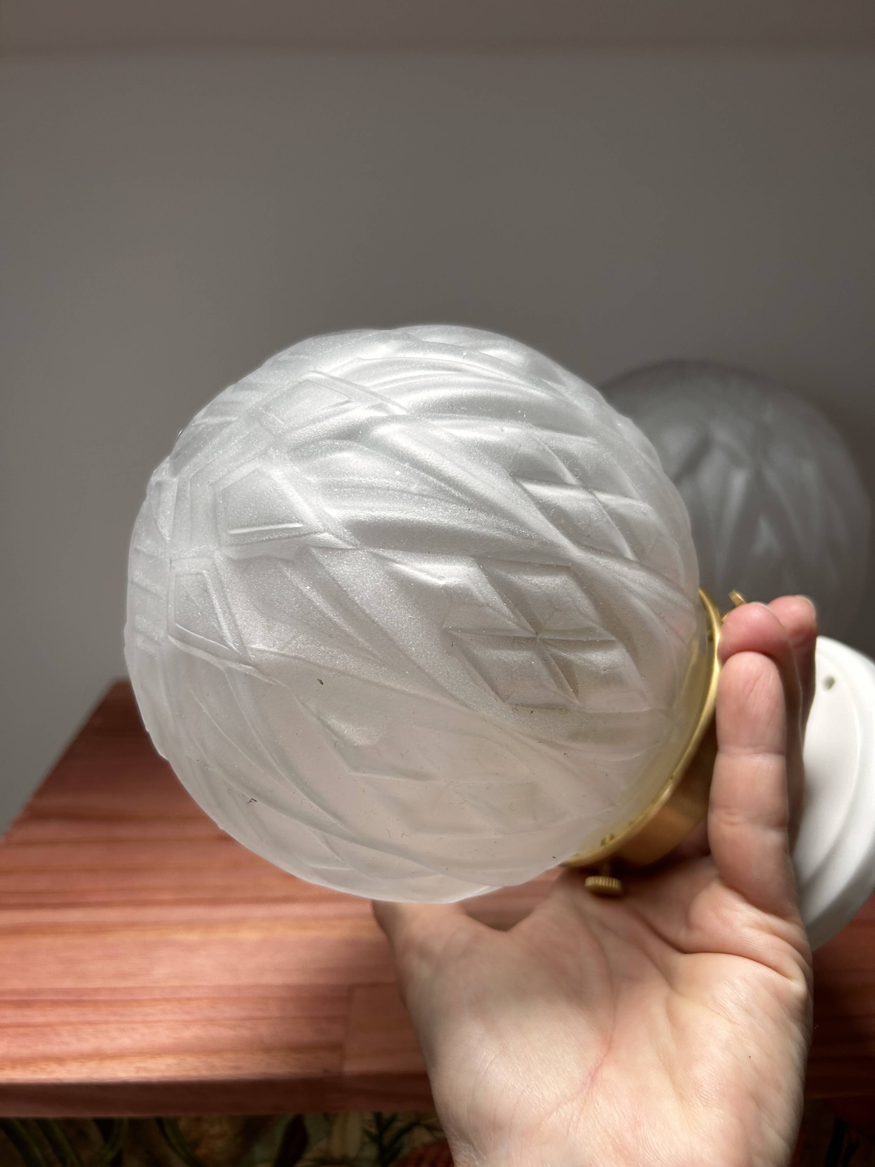 Pair of Art Deco globe wall lights