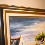 Tableau huile sur toile « Hameau » signé Pieronevo
