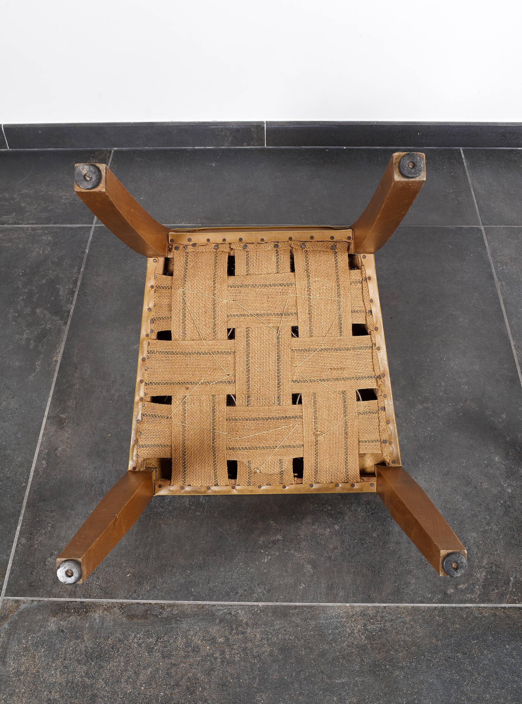 4 vintage leather chairs (yellow/ochre)