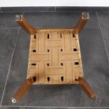 4 chaises vintage en cuir (jaune/ocre)