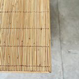 Audoux Minet bamboo rattan ceramic dining table, signed La Roue Vallauris