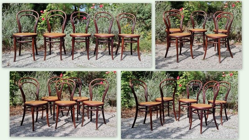 5 chaises Thonet n°14 de 1875