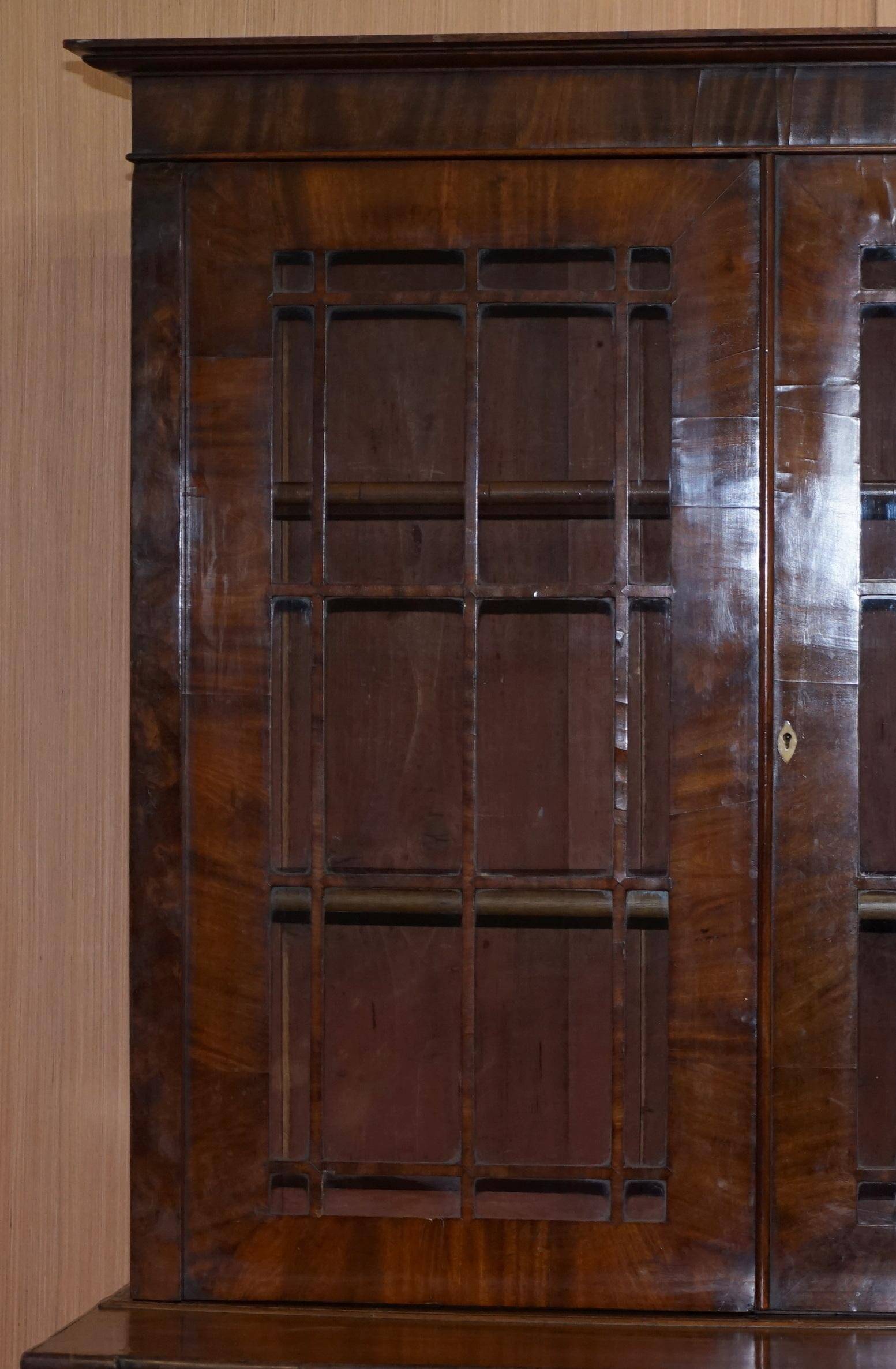 Victorian mahogany bookcase with secretary and chest of drawers.