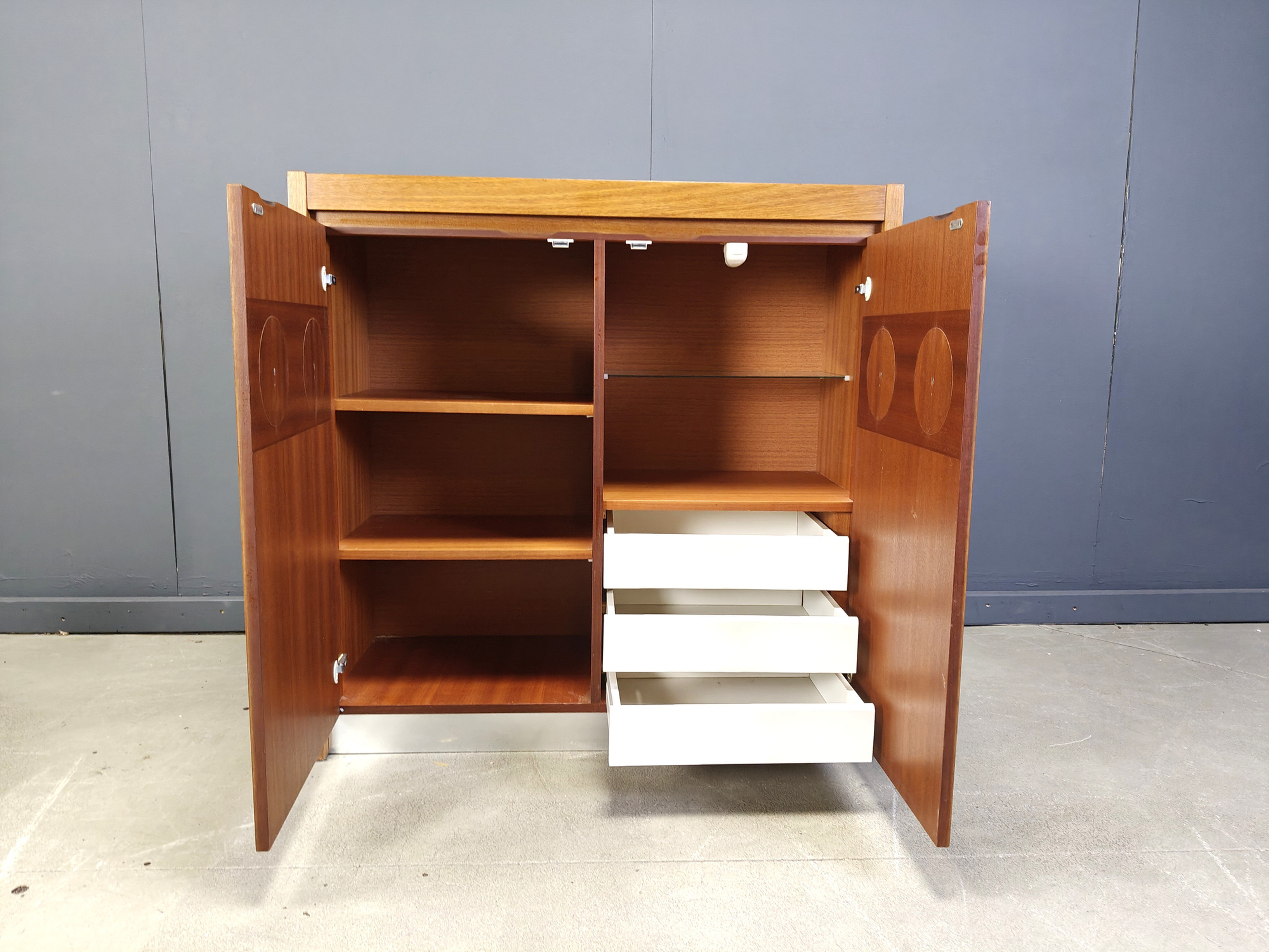 Vintage brutalist bar cabinet, 1970s