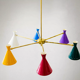 Chandelier 6 articulable arm multicolored