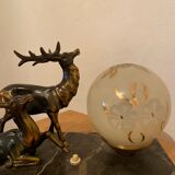 Art Deco lamp doe and opaline