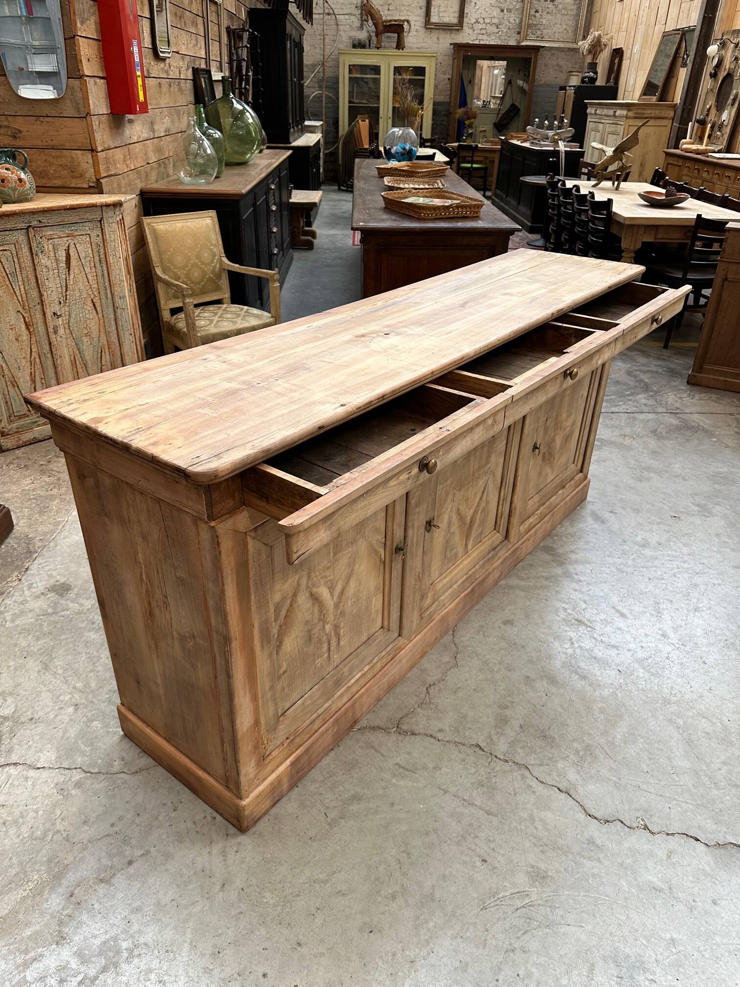 3-door cherry wood sideboard