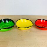 Trio de ramequins colorés années 50, céramique