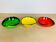 Trio of colorful ramekins 50s, ceramic