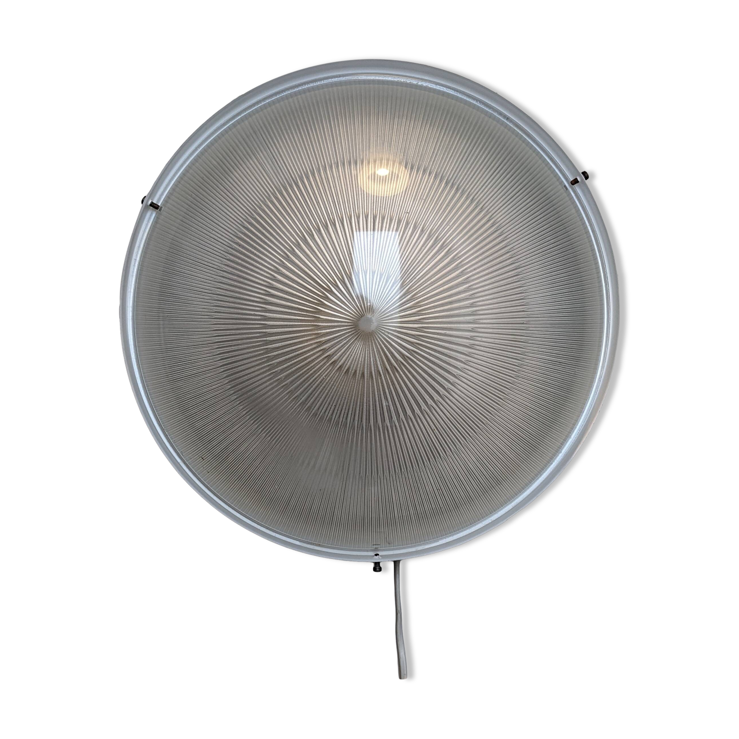Large glass and metal wall lamp from the 50s - vintage Prisma design