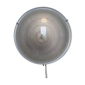 Large glass and metal wall lamp from the 50s - vintage Prisma design
