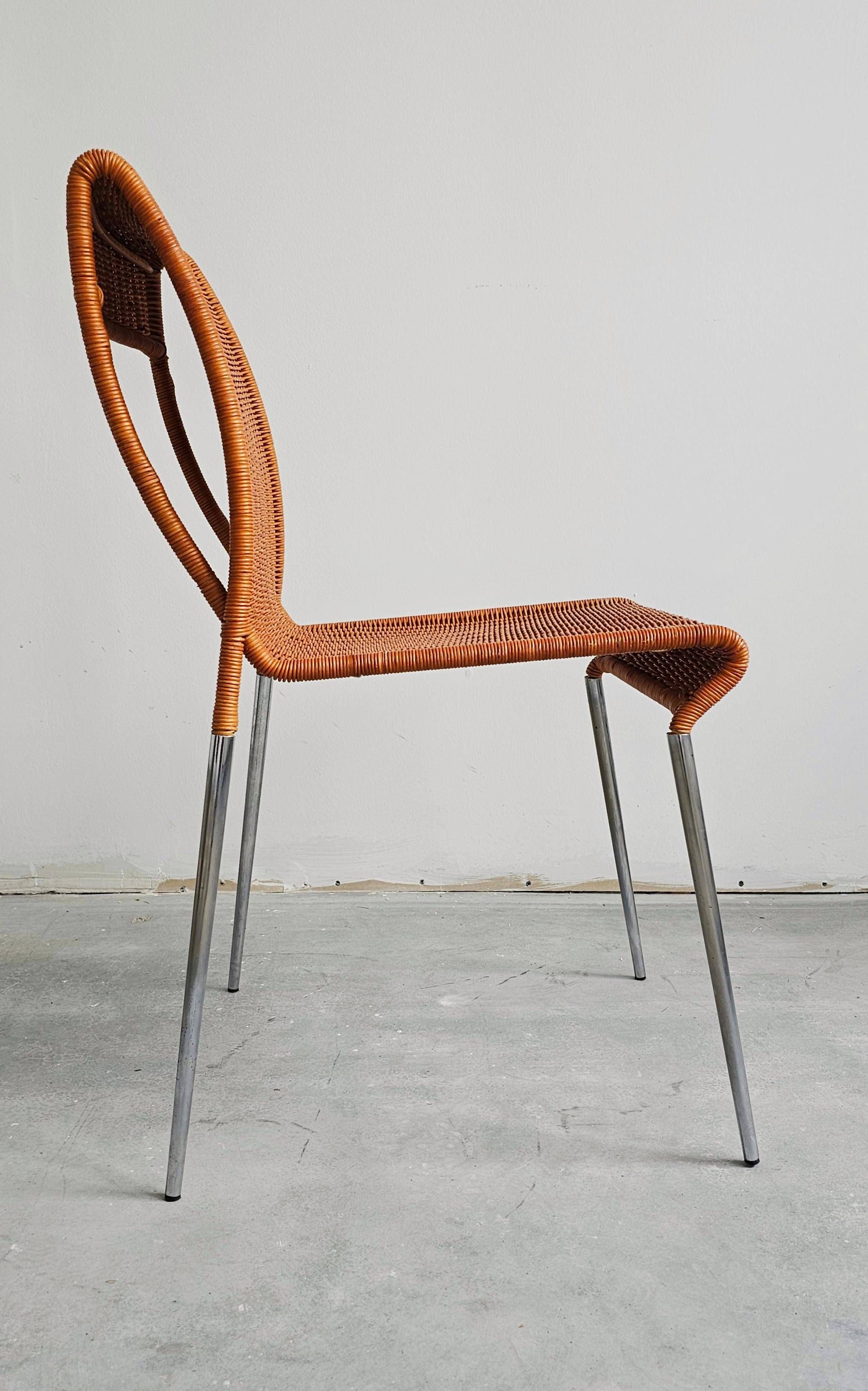 Set of 4 Asola chairs by Giuseppe Vigano for Bonacina, 1993