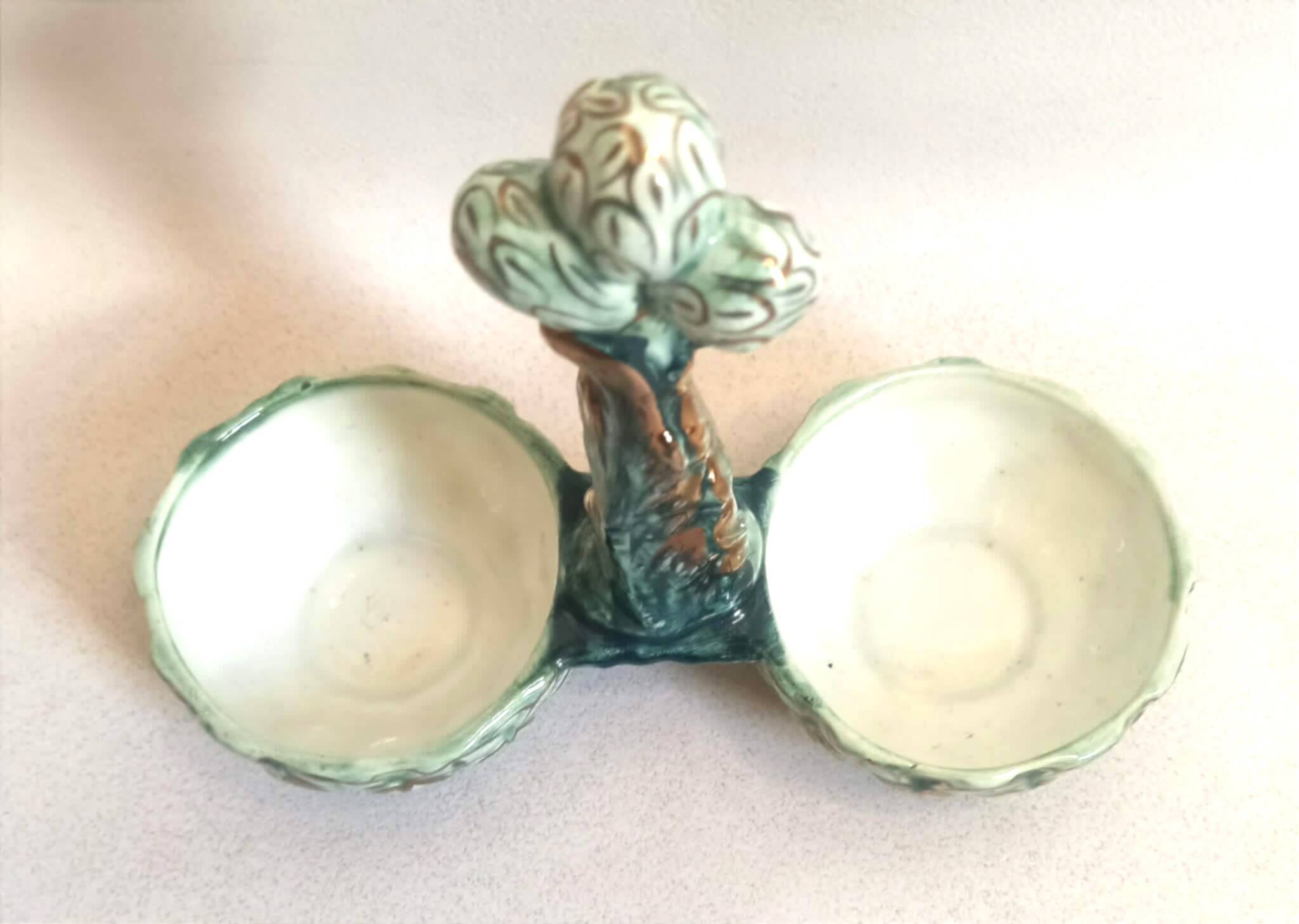 Asparagus server barbotine 1960s Height 18 cm