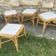4 tabourets vintage bambou et rotin – années 60/70