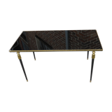 Coffee table lounge in bronze dore and on glass