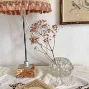 Lampe rétro abat jour franges socle en marbre