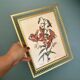 Antique gilt metal frame with flower engraving