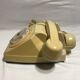 Old white dial phone beige dial, earphone, vintage velvet cover