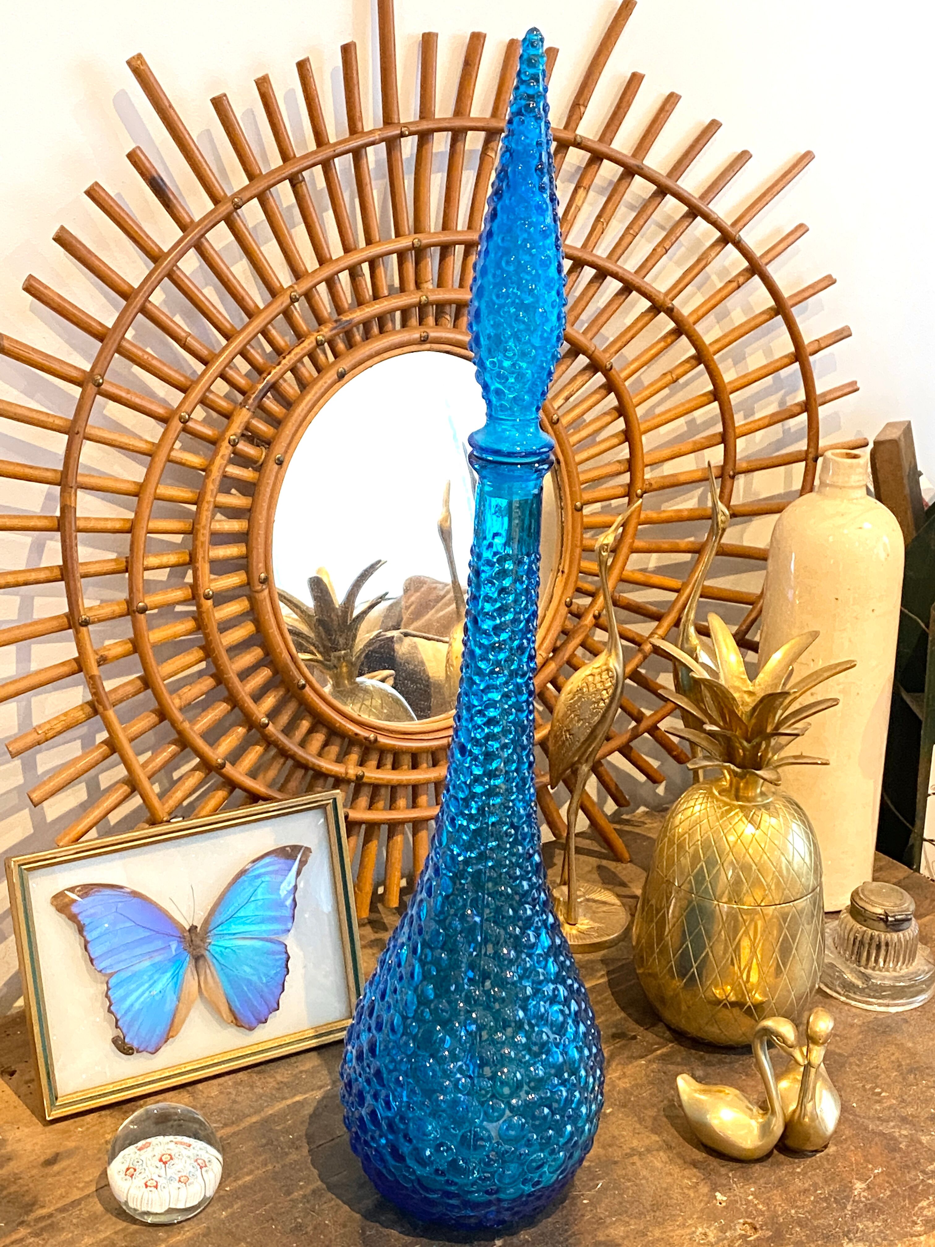 Turquoise blue Empoli decanter