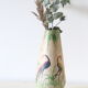 German ceramic vase foreign storks pattern, 1960