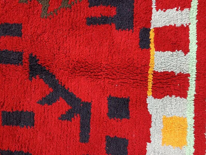 Handmade colorful wool Berber rug 200cmx200cm