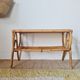 1960s rattan coffee table - blue top