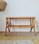 1960s rattan coffee table - blue top