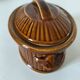 Small vintage oval terrine in caramel ceramic