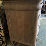 Chest of drawers in solid oak Louis Philippe aero erased 19th