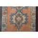 1970s Vintage Turkish Hand-Knotted Wool Cotton Orange Runner Rug 82x261
