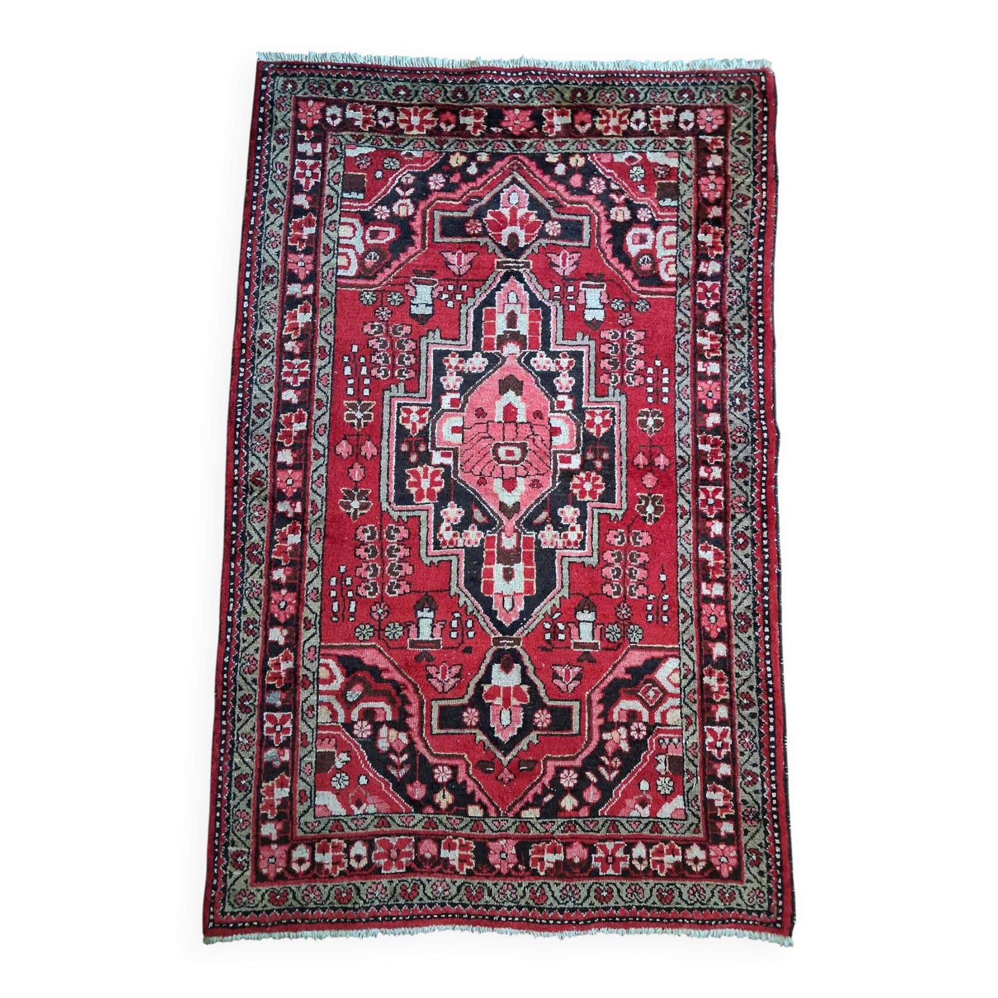 Handmade Persian Hamadan rug 207x132cm